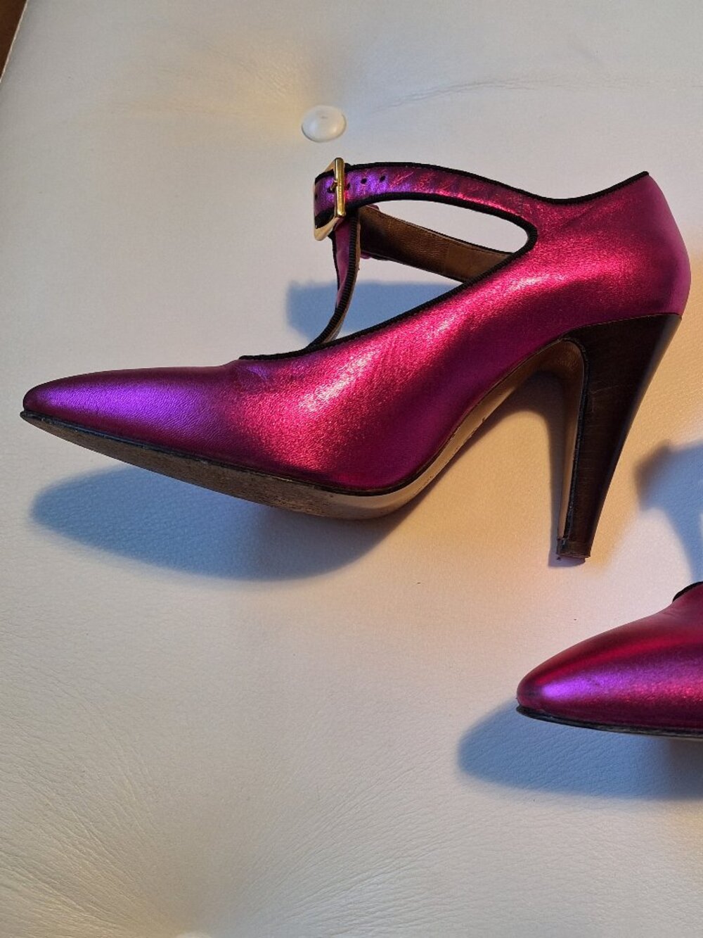 Marni metallic fuschia shoes with t-strap